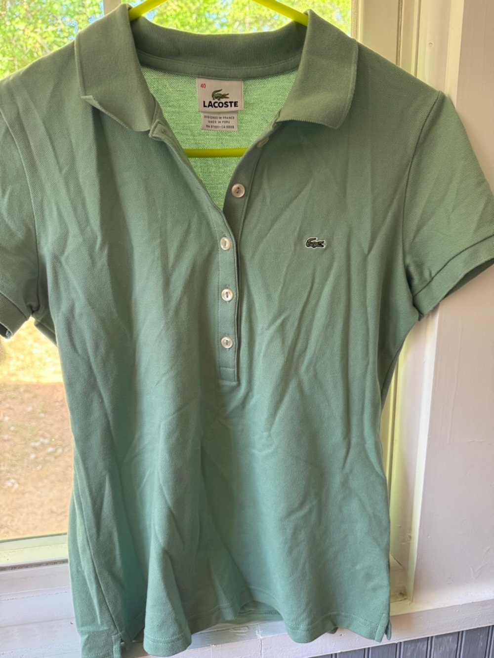 Lacoste Kids Mint Green Pique Polo Shirt